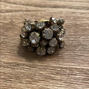 J. Crew Cluster Crystal Ring in Gold-Tone